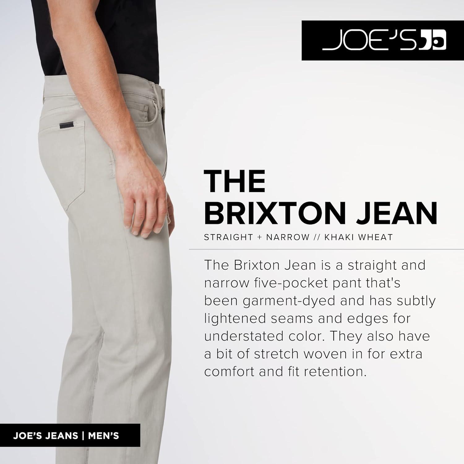 imageJoes Jeans Mens Brixton NonDenim Straight and Narrow Leg Twill PantKhaki Wheat
