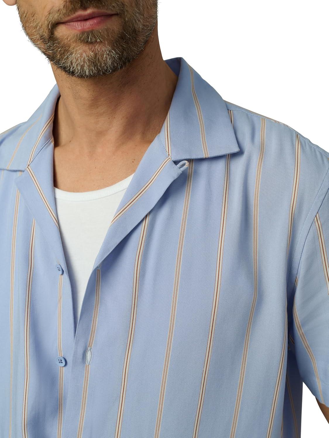 imageJoes Jeans Mens Camp ShirtBlue Heron Stripe
