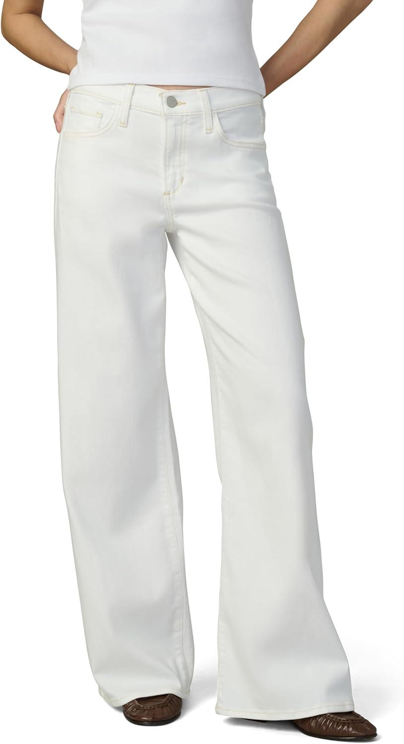 imageJoes Jeans Womens Lou Low Rise Petite Wide Leg JeansWhite