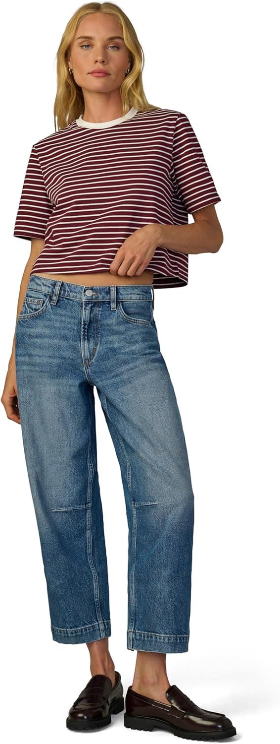 imageJoes Jeans Womens The Boxy TeeBordeaux Breton Stripe