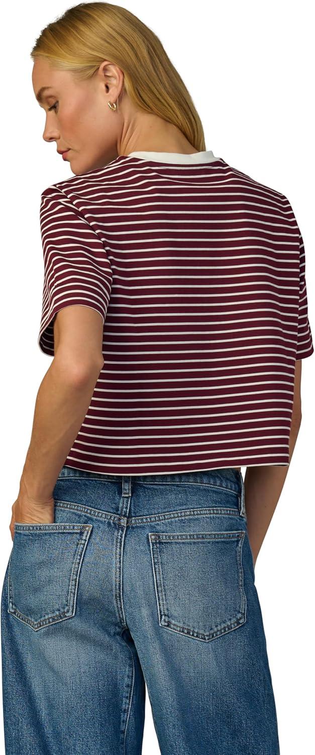 imageJoes Jeans Womens The Boxy TeeBordeaux Breton Stripe