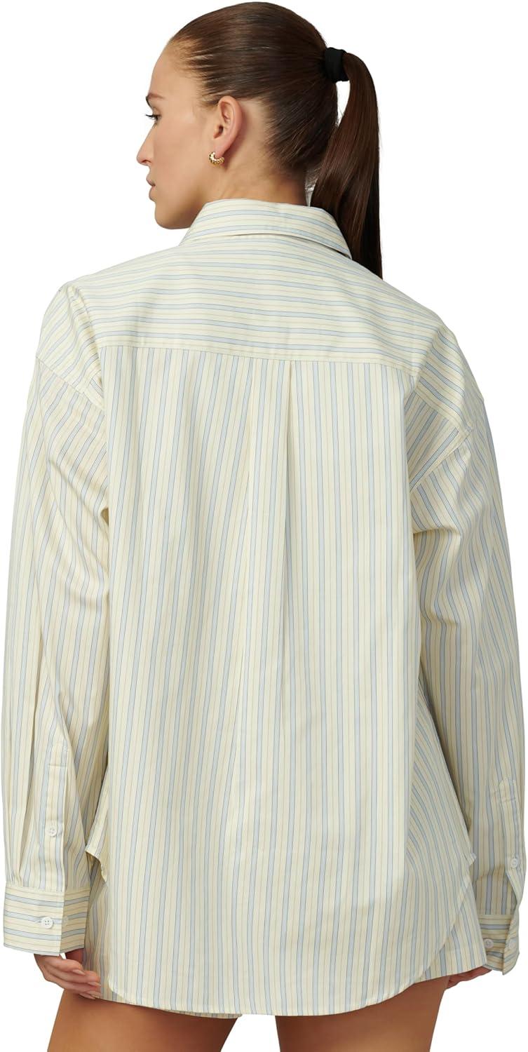 imageJoes Jeans Womens The Boyfriend Button Down Long Sleeve ShirtAnise Flower Varigated Stripe