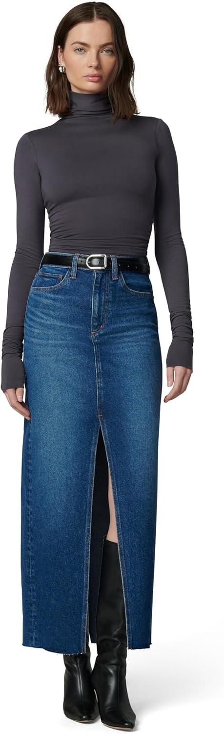 imageJoes Jeans Womens The Eva High Rise Maxi Denim Skirt with Front SlitNumber One