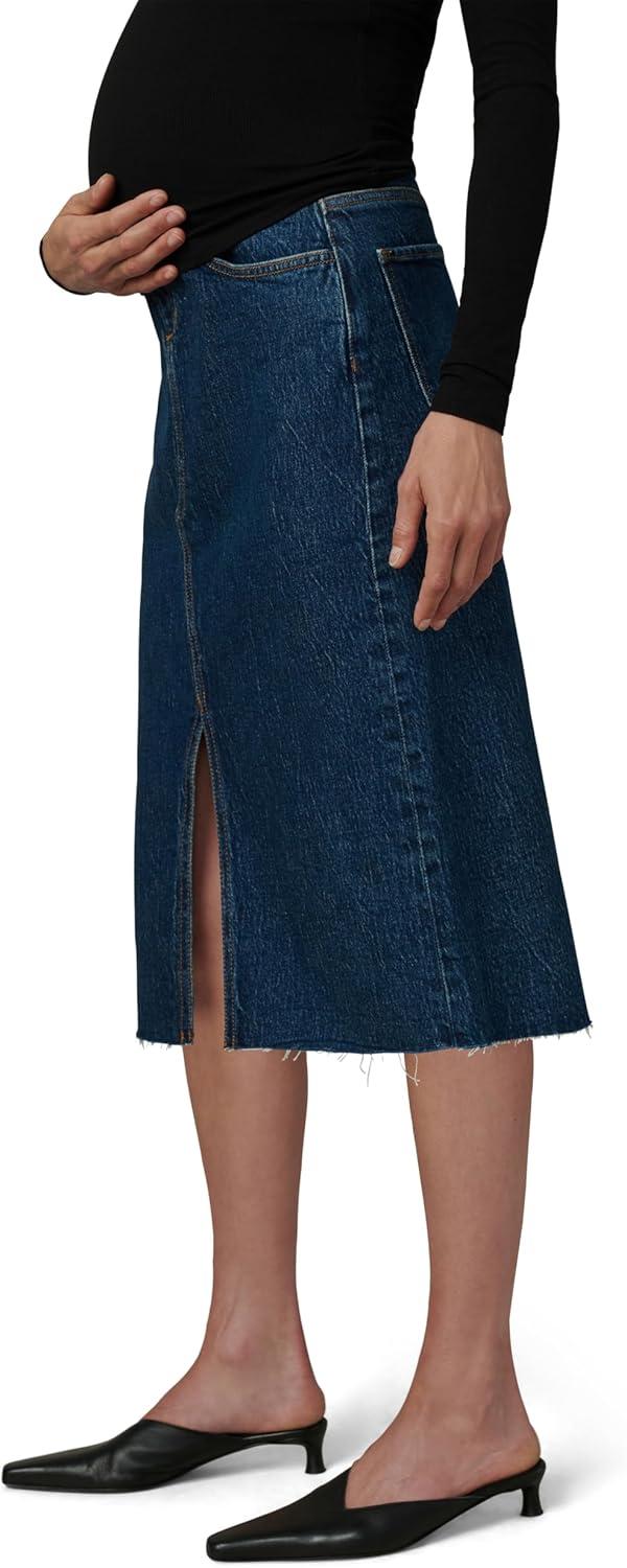 imageJoes Jeans Womens The Joplin Maternity Denim Knee Length SkirtBaby Steps