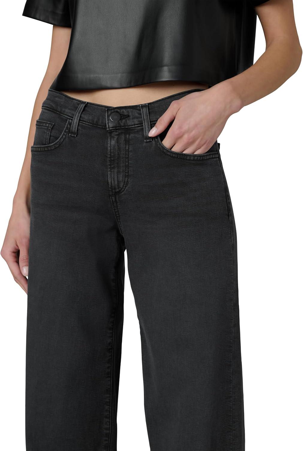 imageJoes Jeans Womens The Lou Lou Low Rise Wide Leg JeansBlack Cat