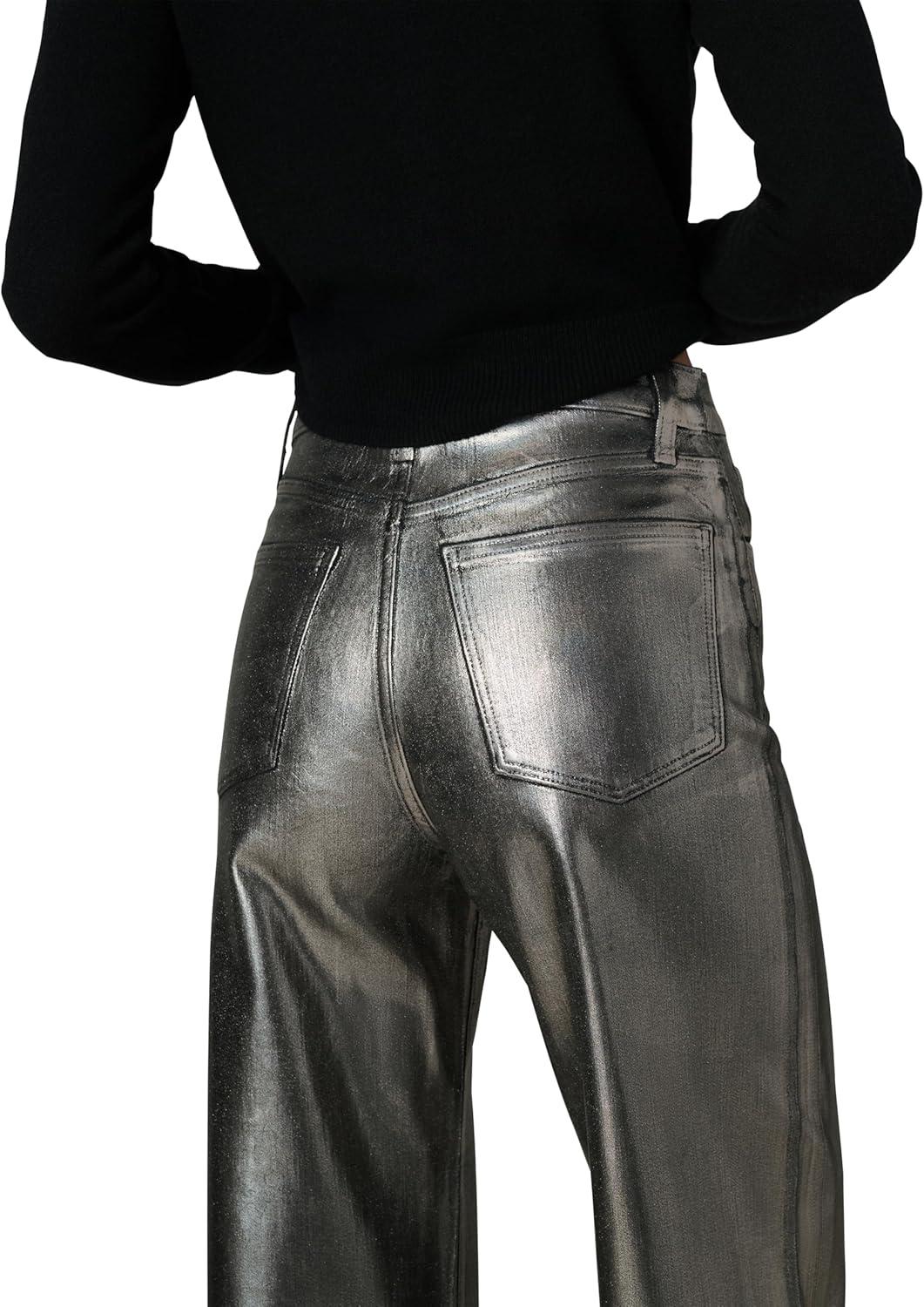 imageJoes Jeans Womens The Mia High Rise Wide Leg Ankle JeanPewter Foil