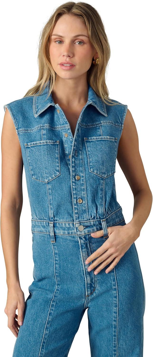 imageJoes Jeans Womens The Pasha Sleeveless Denim JumpsuitStand By