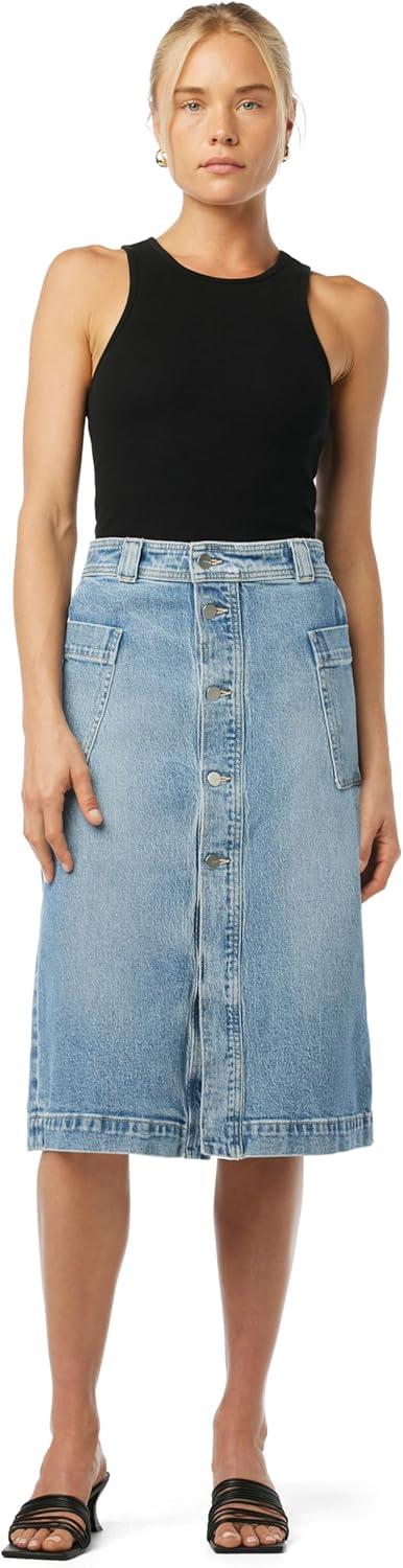 imageJoes Jeans Womens The Pheobe High Rise Patch Pocket Midi Denim SkirtSo Special