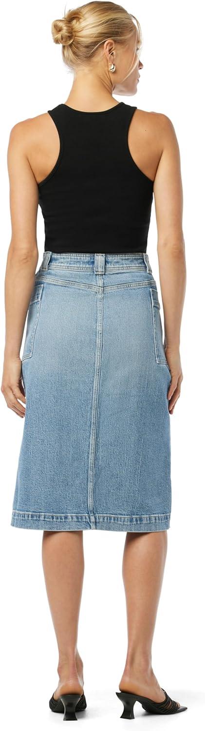 imageJoes Jeans Womens The Pheobe High Rise Patch Pocket Midi Denim SkirtSo Special