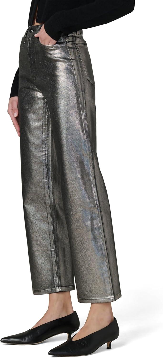 imageJoes Womens The Blake High Rise Crop Wide Leg JeanPewter Foil