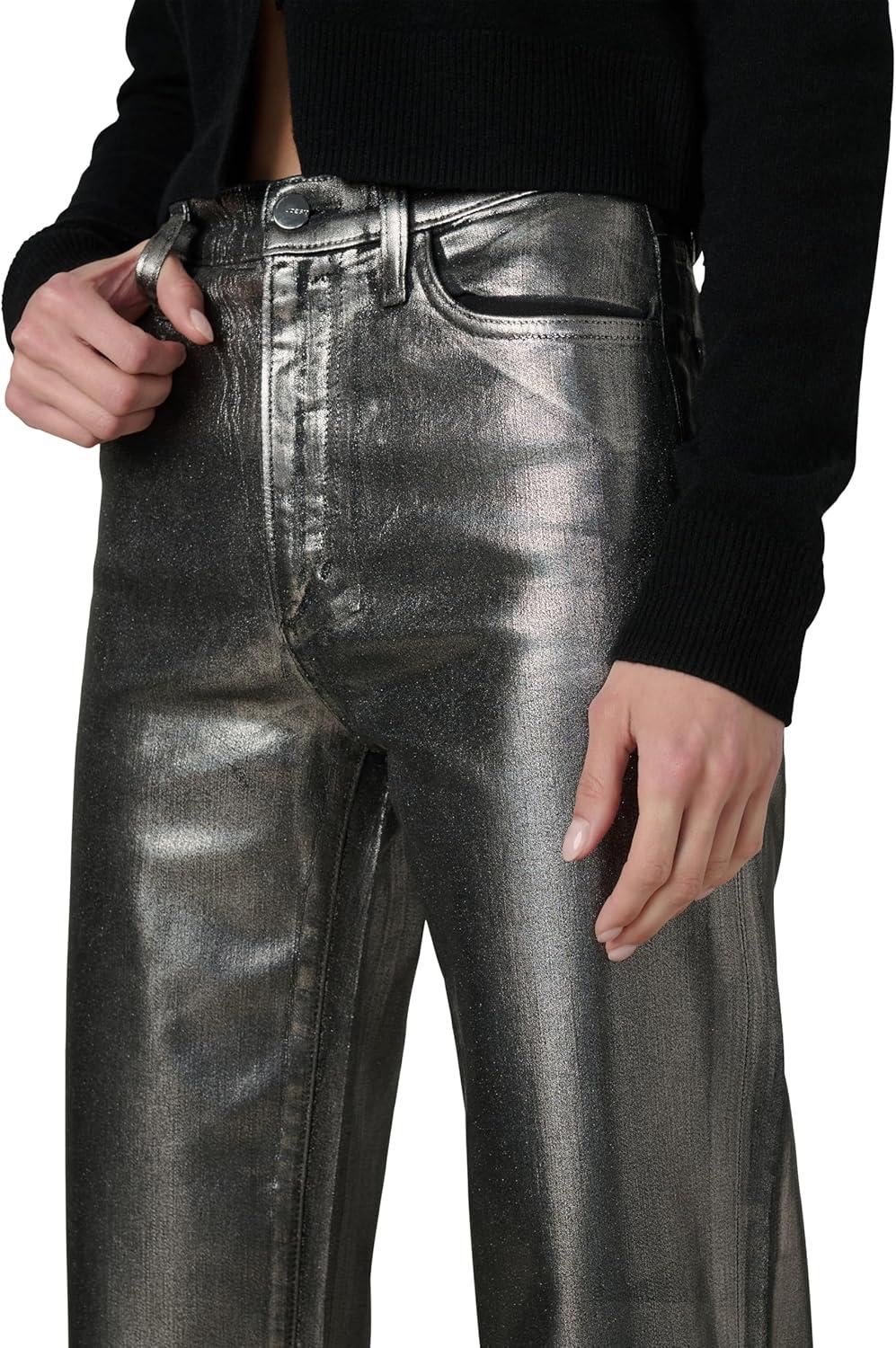 imageJoes Womens The Blake High Rise Crop Wide Leg JeanPewter Foil