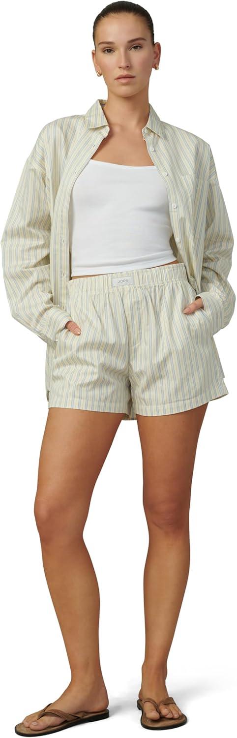 imageJoes Womens The Boyfriend Button Down Long Sleeve ShirtAnise Flower Varigated Stripe