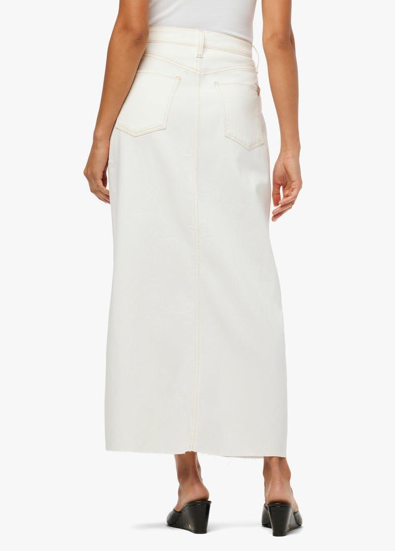 imageJoes Womens The Eva High Rise Maxi Denim Skirt with Front SlitMilk