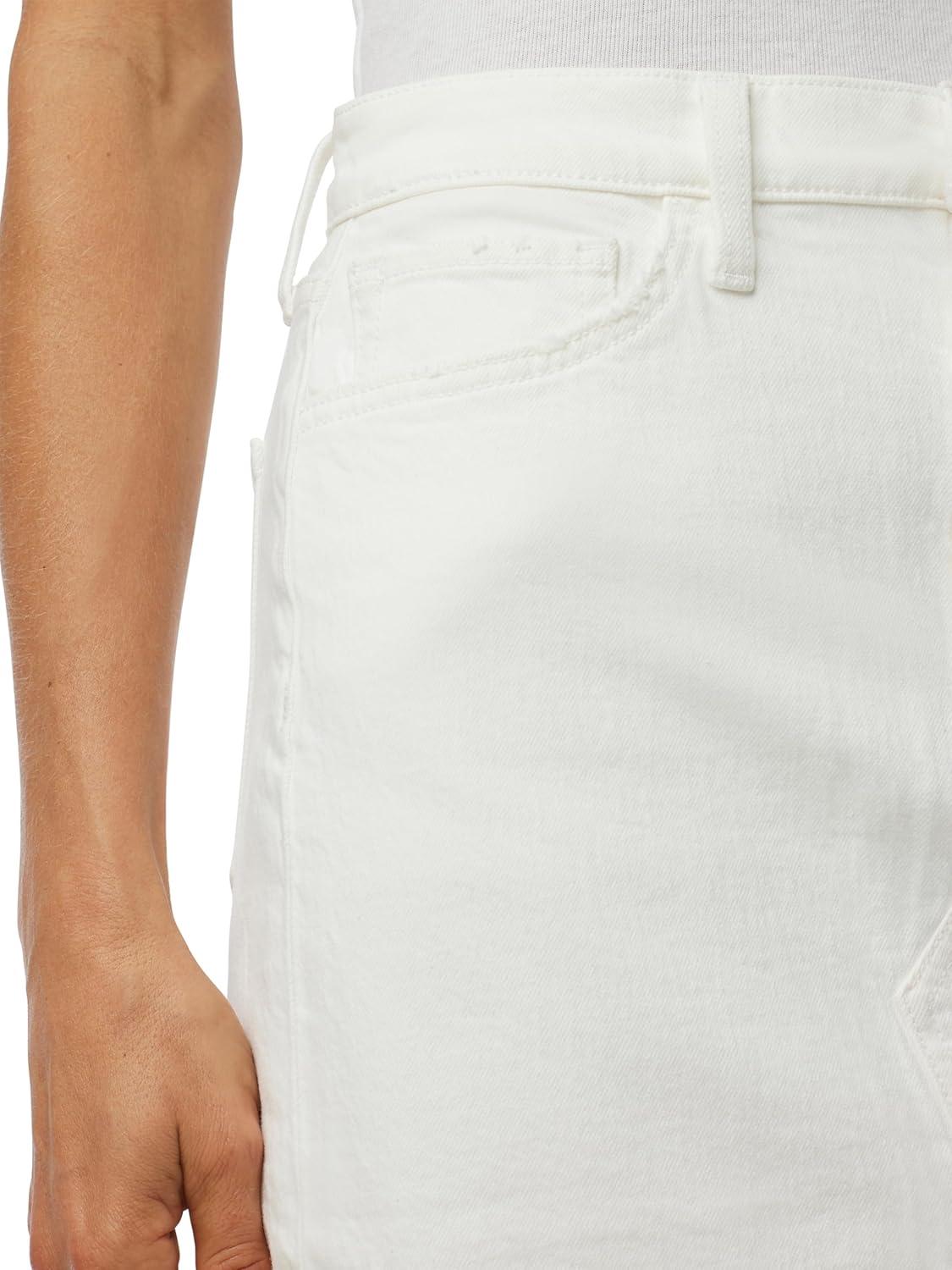imageJoes Womens The Joplin High Rise Knee Length Denim Skirt with Front SlitOptic White Raw Hem
