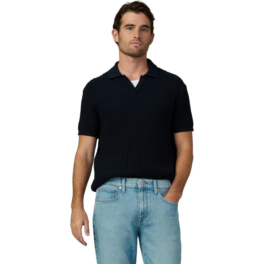 imageJoes Jeans Mens Textured Sweater PoloTrue Navy