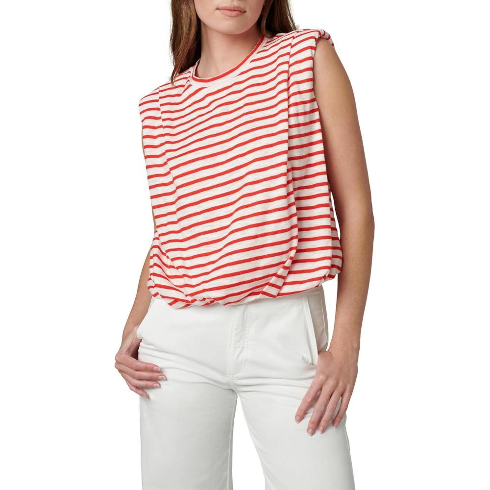 imageJoes Jeans Womens The Arden Sleeveless TeeWhitePoppy Red