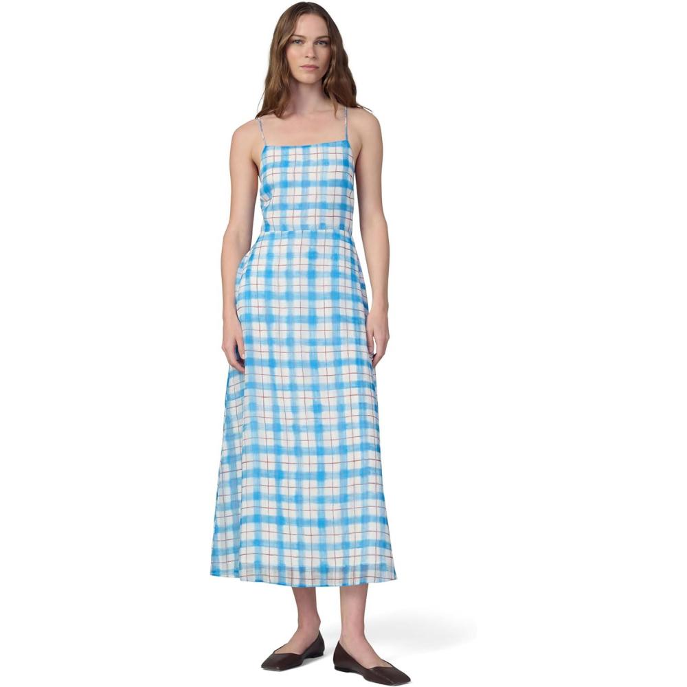 imageJoes Jeans Womens The Charlie Midi Sleeveless DressBlueRust Check