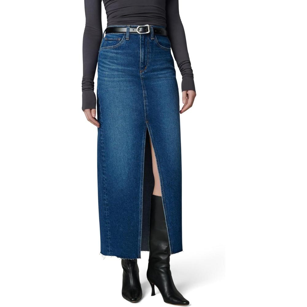 imageJoes Jeans Womens The Eva High Rise Maxi Denim Skirt with Front SlitNumber One