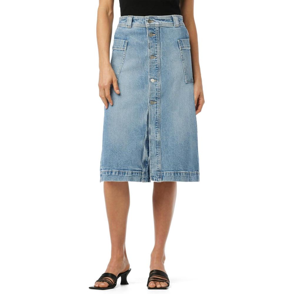 imageJoes Jeans Womens The Pheobe High Rise Patch Pocket Midi Denim SkirtSo Special