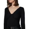 Joe’s Jeans Womens The Ava Twist V Neck Long Sleeve Top(Black)