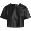 Joe’s Jeans Womens The Boxy Tee(Black Vegan Leather)