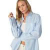 Joe’s Jeans Women’s The Boyfriend Button Down Long Sleeve Shirt(Blue and White Stripe)