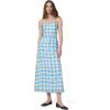 Joe’s Jeans Womens The Charlie Midi Sleeveless Dress(Blue/Rust Check)