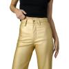 Joe’s Jeans Womens The Margot High Rise Straight Leg Jean(Metallic Gold Vegan Leather)