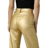 Joe’s Jeans Womens The Margot High Rise Straight Leg Jean(Metallic Gold Vegan Leather)