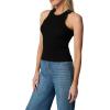 Joe’s Women’s Sleeveless Tank Top with Crew Neck and T Back, Fitted, Solid Fabric Pattern(Black)