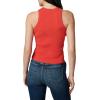 Joe’s Women’s Sleeveless Tank Top with Crew Neck and T Back, Fitted, Solid Fabric Pattern(Valiant Poppy)