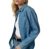 Joe’s Women’s The Classic Button Down Denim Long Sleeve Shirt(Cloud Nine)