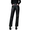 Joe’s Jeans Womens The Margot High Rise Straight Leg Jean(Black Vegan Leather)