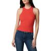 Joe’s Women’s Sleeveless Tank Top with Crew Neck and T Back, Fitted, Solid Fabric Pattern(Valiant Poppy)