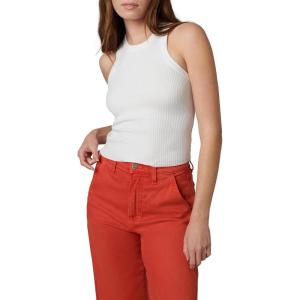 Joe’s Women’s Sleeveless Tank Top with Crew Neck and T Back, Fitted, Solid Fabric Pattern(Optic White)