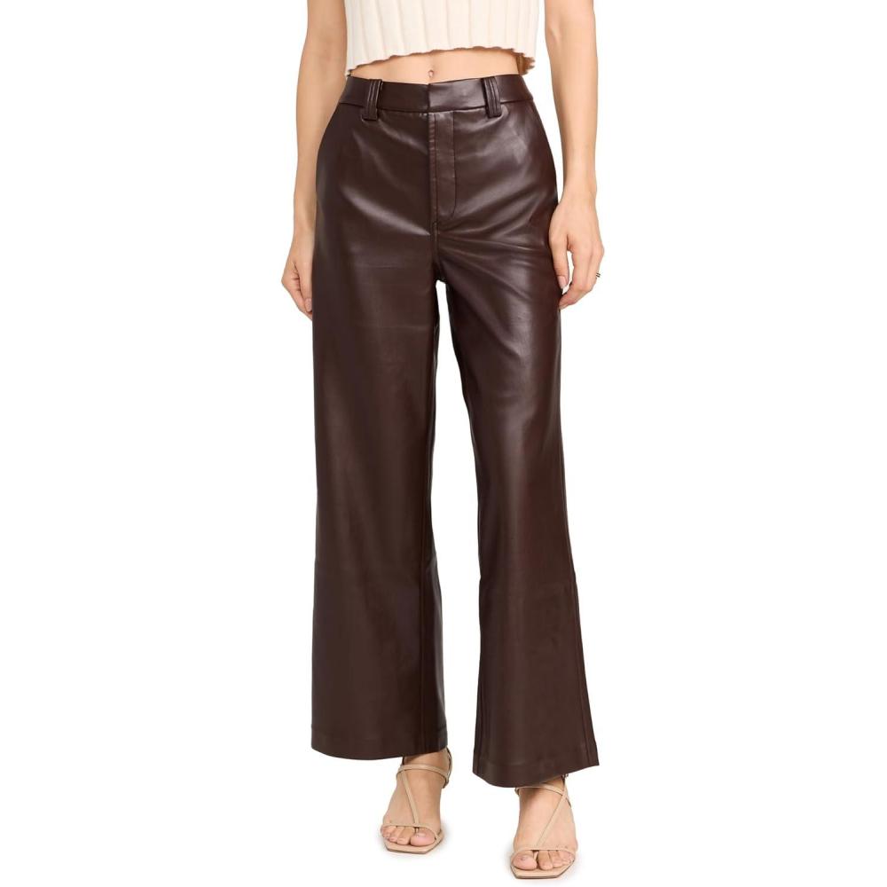 imageJoes Jeans Womens The Mia Vegan Leather Crop TrouserCoffee Bean