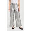 Joe’s Jeans Women’s The Mia Vegan Leather Crop Trouser(Metallic Silver)