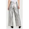 Joe’s Jeans Women’s The Mia Vegan Leather Crop Trouser(Metallic Silver)