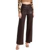 Joe’s Jeans Women’s The Mia Vegan Leather Crop Trouser(Dark Coco Bean)