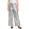 Joe’s Jeans Women’s The Mia Vegan Leather Crop Trouser(Metallic Silver)