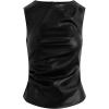 Joe’s Jeans Women’s The Meg Vegan Leather Sleeveless Top(Black)