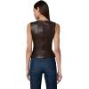 Joe’s Jeans Women’s The Meg Vegan Leather Sleeveless Top(Dark Chocolate)