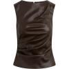 Joe’s Jeans Women’s The Meg Vegan Leather Sleeveless Top(Dark Chocolate)