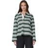 Joe’s Jeans Women’s The Dylan Oversized Rugby Shirt(Heather Grey/Cilantro)