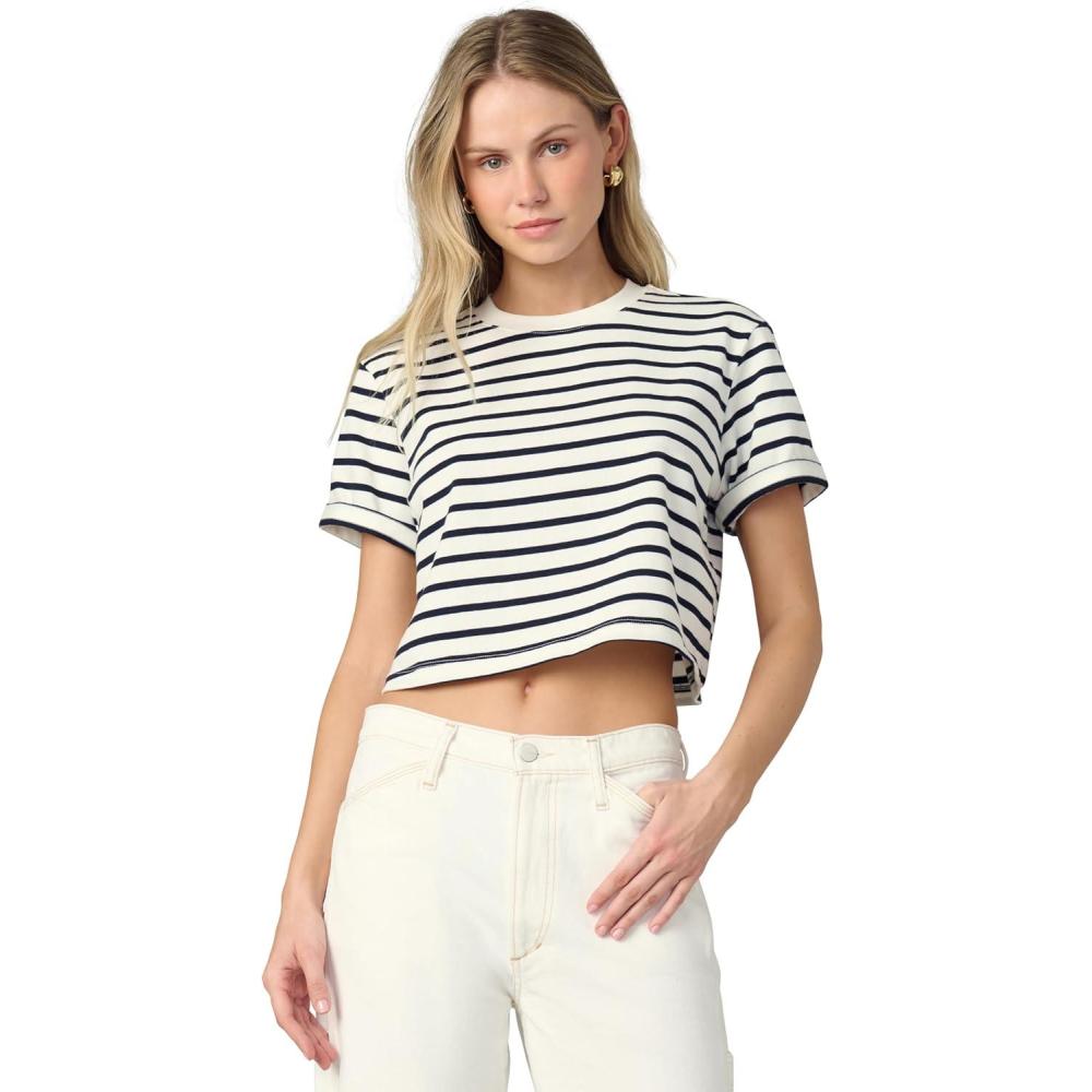 imageJoes Womens The Boxy TeeMilkNavy Stripe