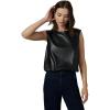 Joe’s Women’s The Maeve Vegan Leather Sleeveless Tee(Black)
