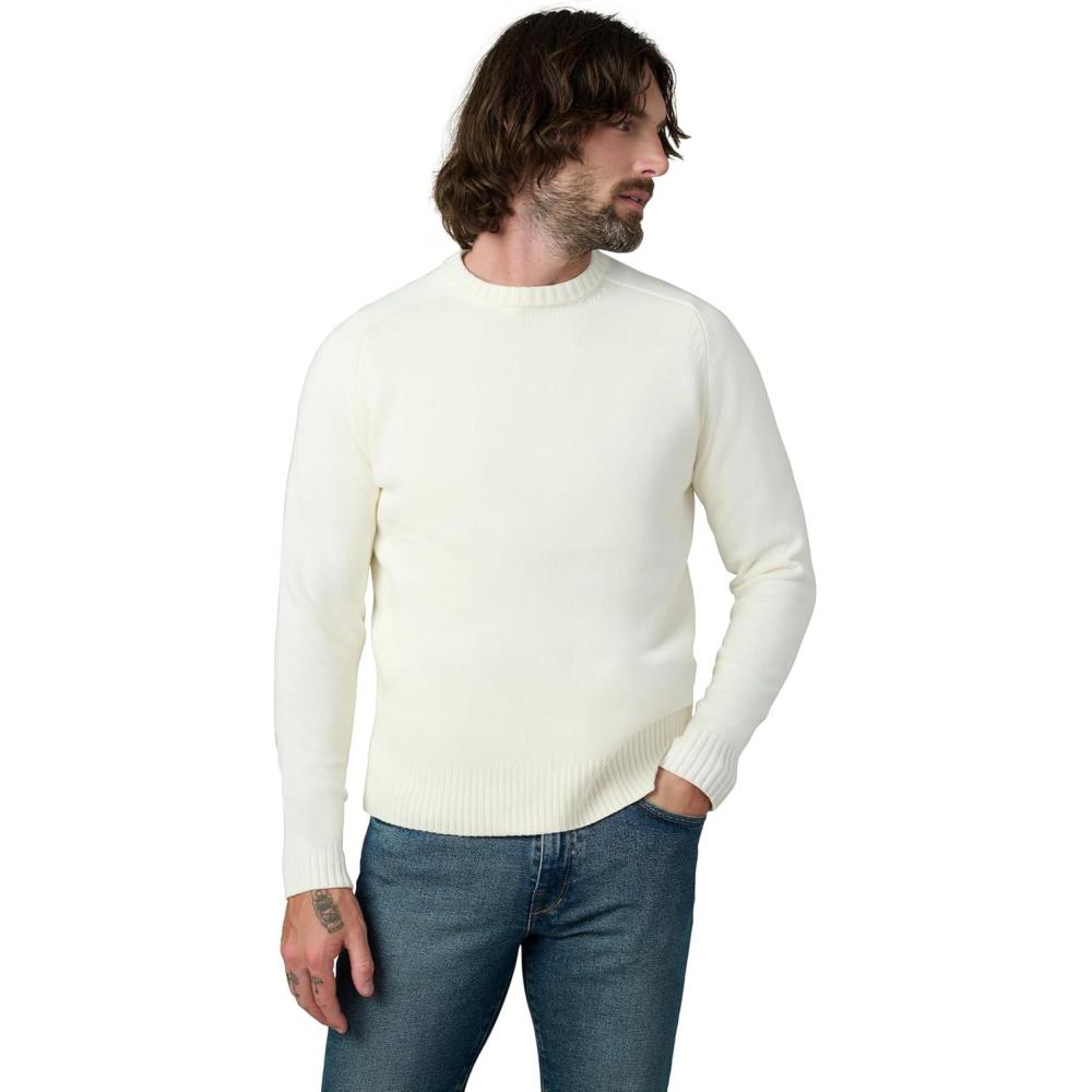 imageJoes Jeans Mens Crewneck Knit Pullover SweaterWhite Ribbed Knit