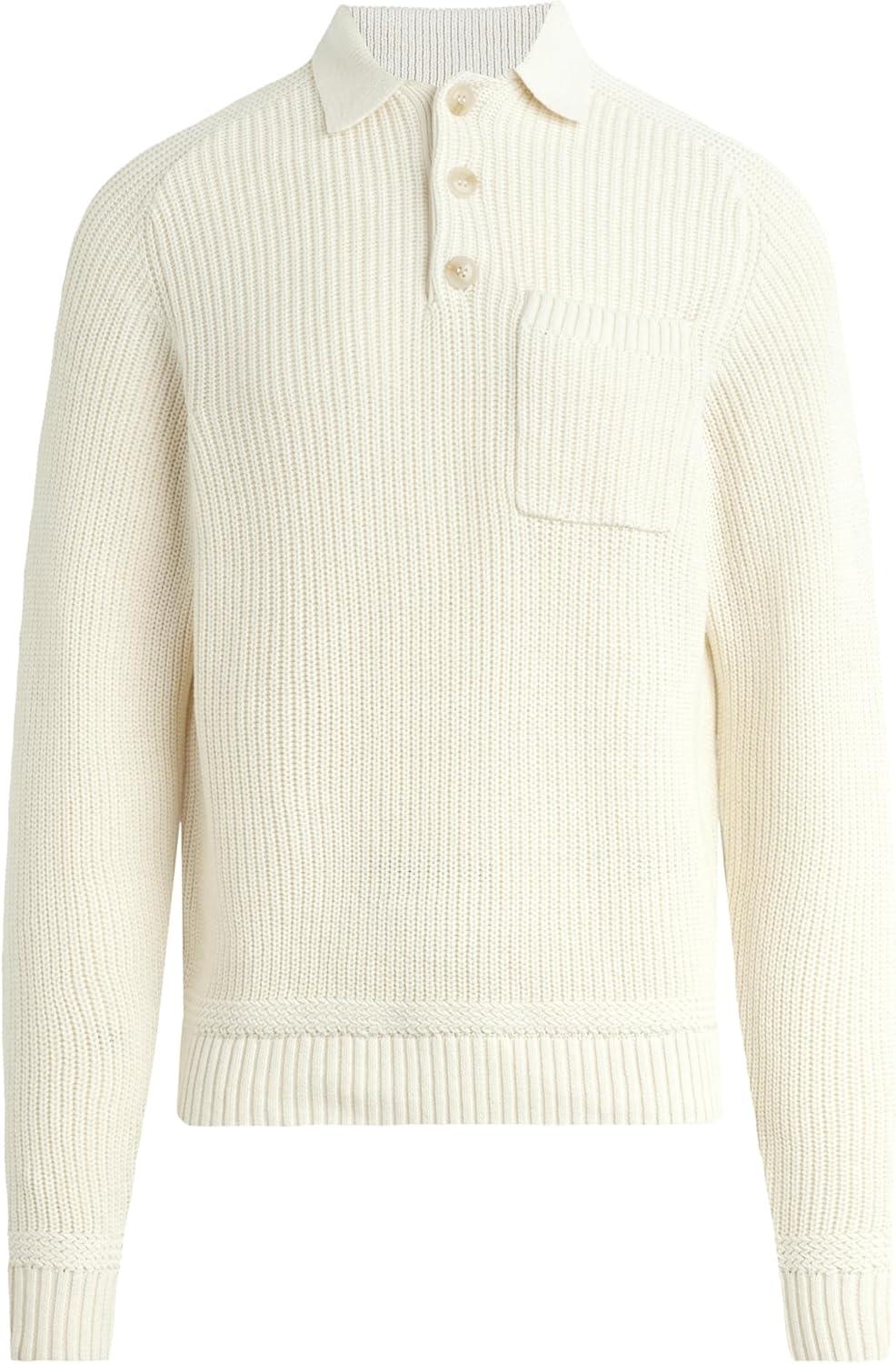 imageJoes Jeans Mens Polo Long Sleeve SweaterChalk