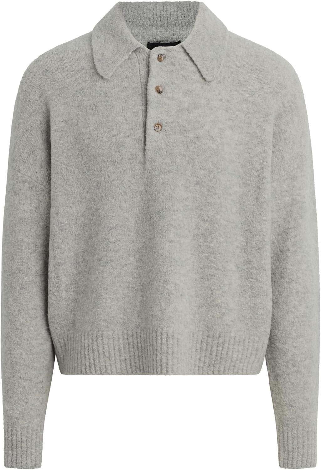 imageJoes Jeans Mens Polo Long Sleeve SweaterHeather Grey