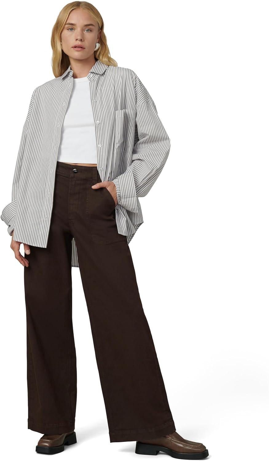 imageJoes Jeans Womens The Chloe High Rise Utility Wide Leg PantCoffee Bean